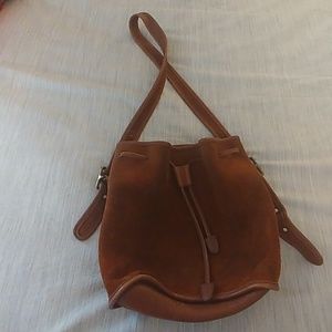 Vintage coach bag in cognac suede